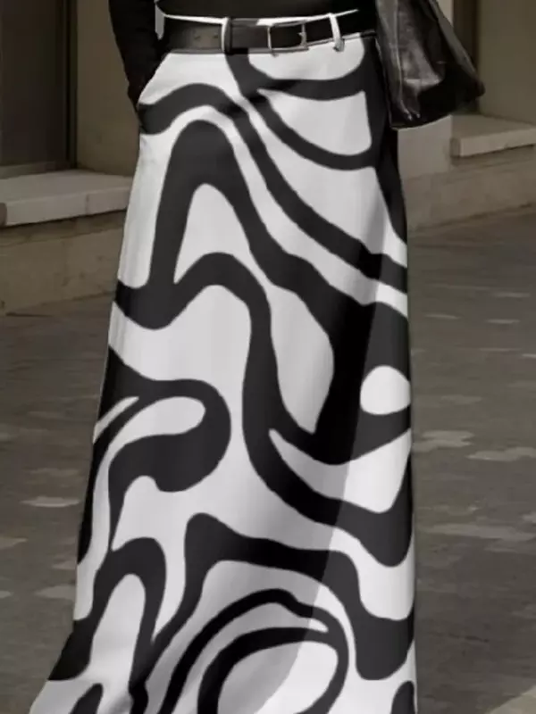 Faldas largas elegantes para mujer, falda larga plisada de Color liso, informal, holgada, con bolsillos, de cintura alta, Vintage, 2024