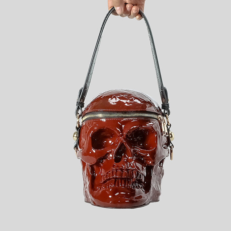 Kreatywna gotycka damskie torebki na ramię trójwymiarowa torba w kształcie czaszki Punk ciemna torba Crossbody zabawna damska torebka 2024