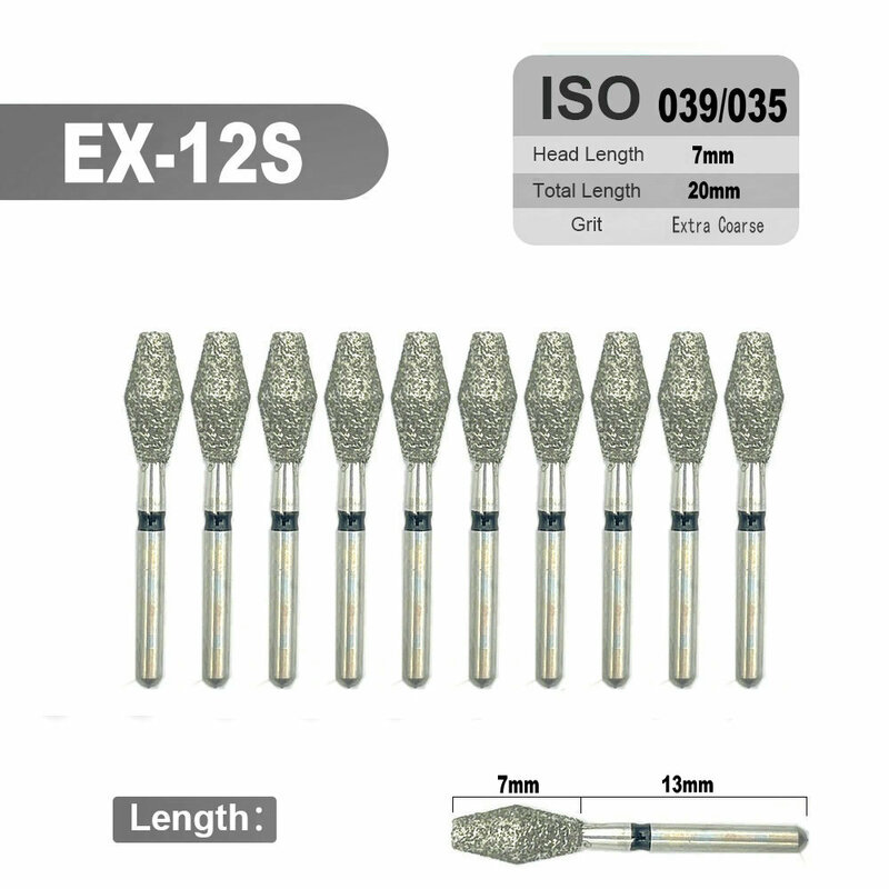 10pcs Dental Diamond Burs for High Speed Handpiece Dentistry Fillings Palatal and Occlusal Reduction Cavity/Crown Preparation