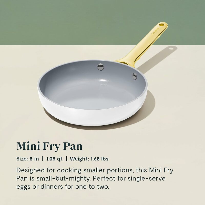 Caraway Mini Duo wajan penggorengan Mini keramik tidak lengket & wajan saus Mini (1.75 qt) -tidak beracun, PTFE & PFOA bebas-Oven aman