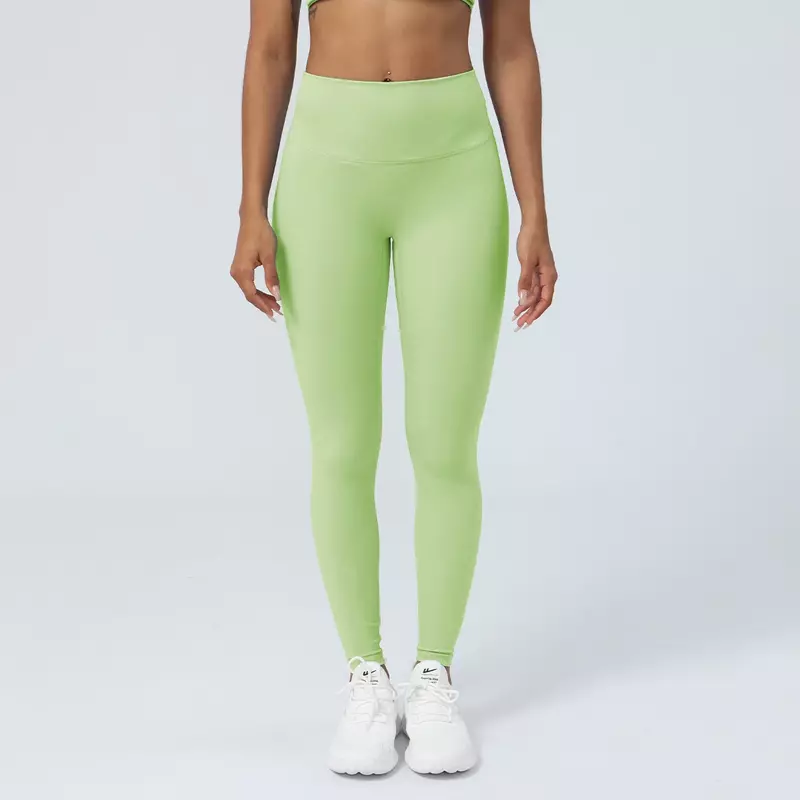 Pantalon de yoga moulant et respirant pour femme, vêtement de sport, fitness, taille haute, élastique, couleur chair