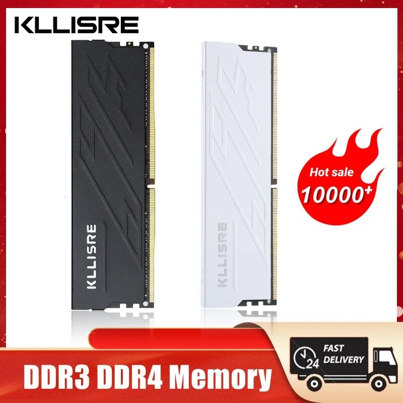 Kllisre DDR3 DDR4 4GB 8GB 16GB Mémoire Ram 1600 1866 2666 3200 MHz De Bureau Dimm Non-ECC