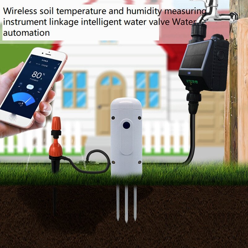 Tuya Zigbee Wireless ดินความชื้นอุณหภูมิความชื้น IP67กันน้ำสำหรับ Garden