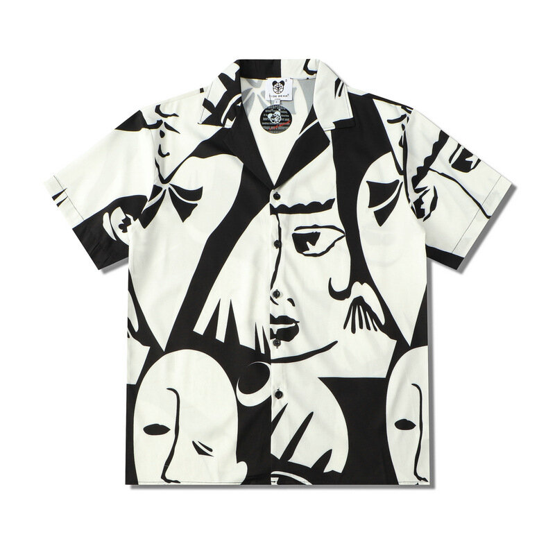 2023 Zomer Nieuwe Mannen Casual Abstracte Print Shirtliefhebbers Mode Korte Mouw Cool Dunne Losse Hawaiiaans Strand Harajuku Revers Shirts