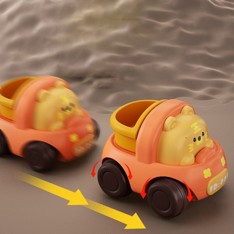 Baby Mini Cartoon Speelgoed Auto Pers Go Voertuigen Traagheid Terugtrekken Auto 'S Voor Peuters Jongens Vroege Educatie Kruipen Speelgoed