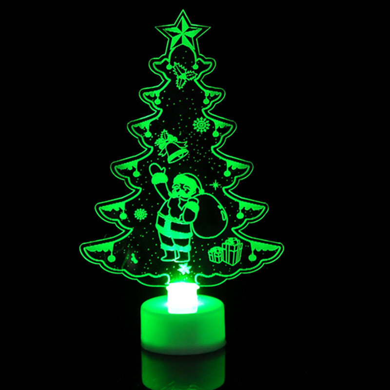 Lampada a Led in acrilico 3D per la casa lampada da tavolo a luce notturna per bambini festa di natale albero di natale pupazzo di neve Decor lampada da comodino regali