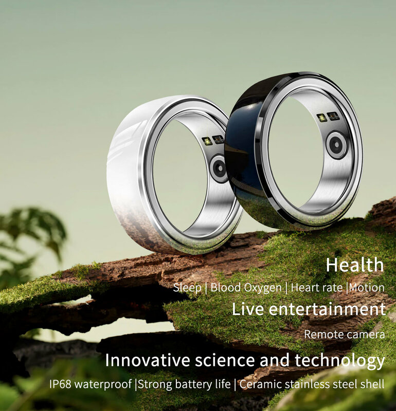 Aggiornamenti multifunzione R2 NFC Smart Ring termometro per la frequenza cardiaca Monitor per ossigeno nel sangue sonno Fitness Tracker coppie sport