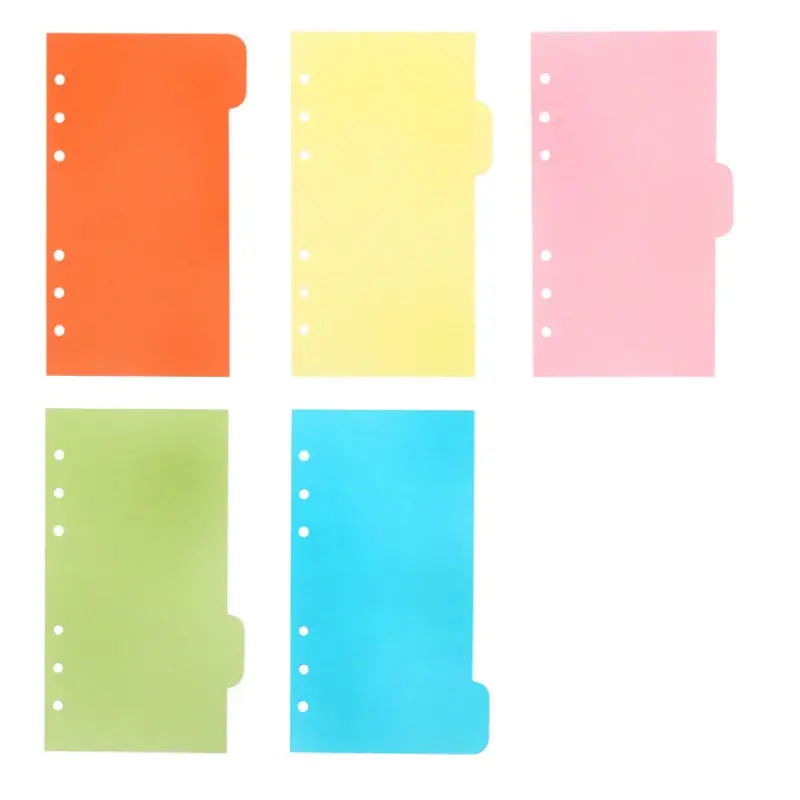 5pcs/set A5 A6 Binder Index Dividers for Loose-leaf Notebook Notepad Scrapbook Coated Paper Index Page School Office Supplies