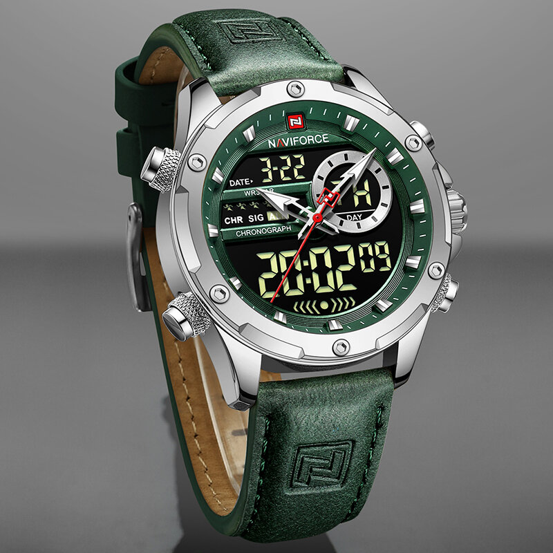 Nieuwe Naviforce Horloges Mannen Luxe Merk Militaire Sport Heren Polshorloge Chronograaf Quartz Waterdicht Horloge Lederen Mannelijke Klok