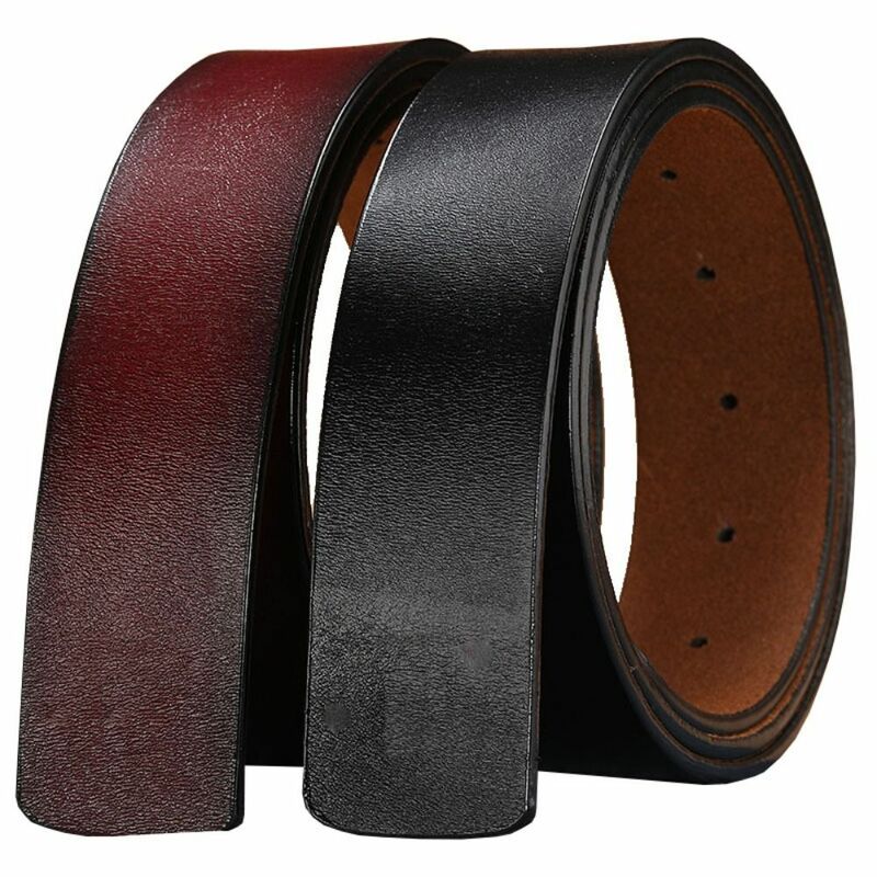 Casual Replacement Craft DIY Classic Waistband Genuine Leather Belt No Buckle Girdle 3.3/3.8cm with Hole