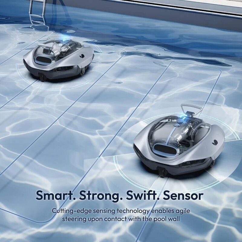 Bezprzewodowy odkurzacz basenowy z wiodącą w branży mocą ssania, technologią Bluehole, samodzielnym parkowaniem dla naziemnych basenów płaskich do 850 stóp kwadratowych