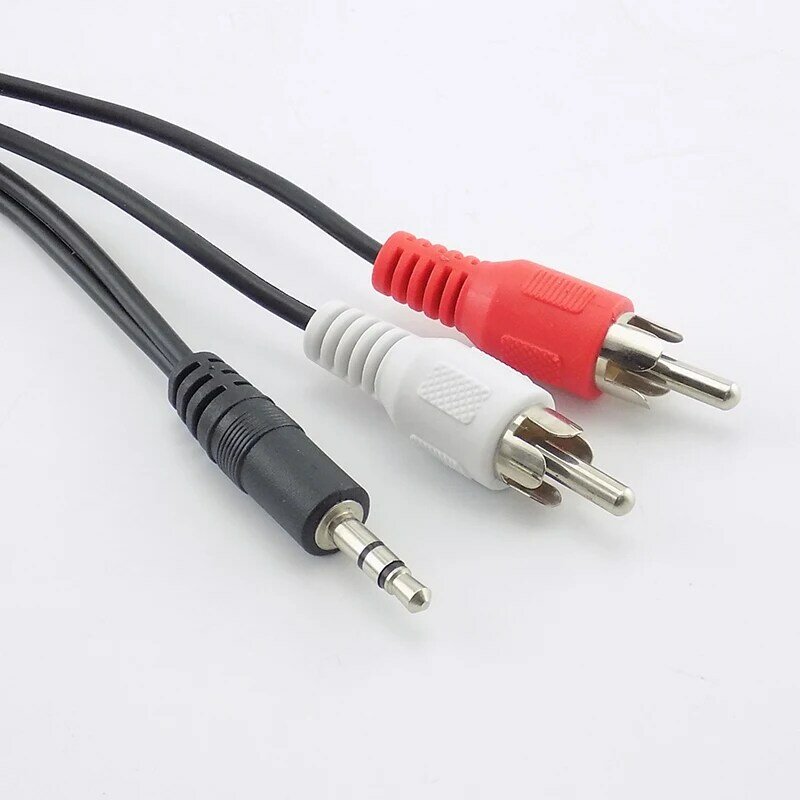 1M 3.5mm Audio Speaker Stereo Male To 2 RCA Connector AV Adapter Cables For Laptop TV DVD MP3/MP4 Extension Cord Conversion Line