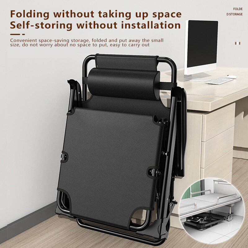 Cama plegable de altura ajustable, sillón reclinable multifuncional ultraligero para el hogar, conducción autónoma al aire libre