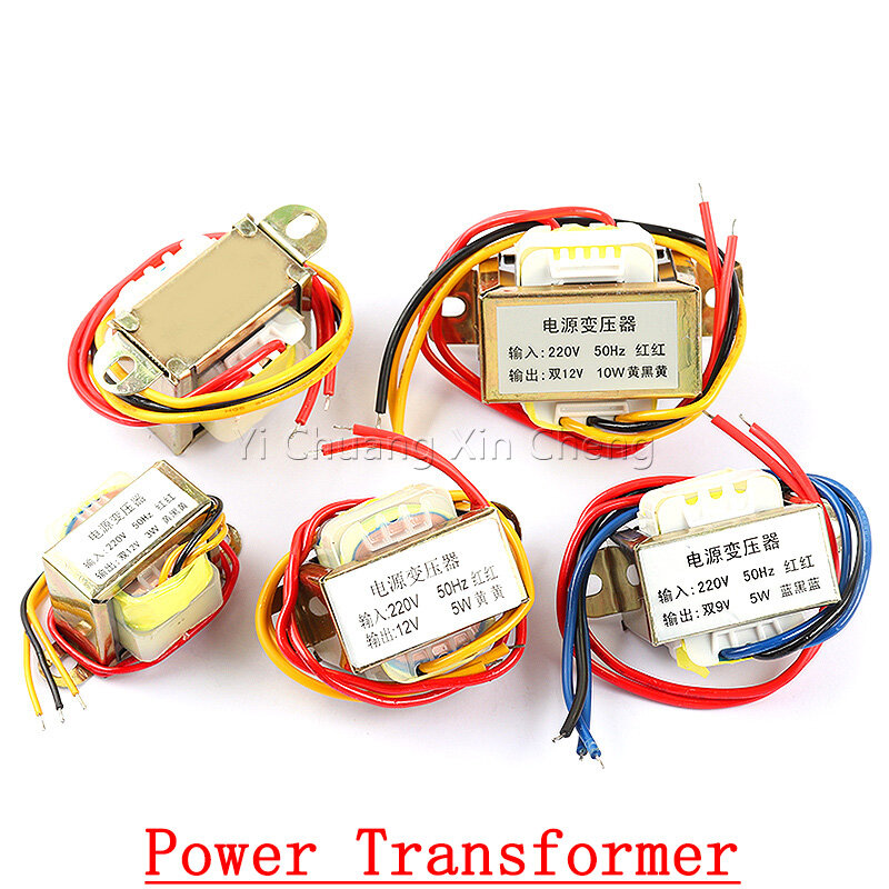 Transformador de potência Simples ou Duplo, 50W, 30W, 10W, 5W, 220V, 6V, 9V, 12V, 15V, 18V, 24V