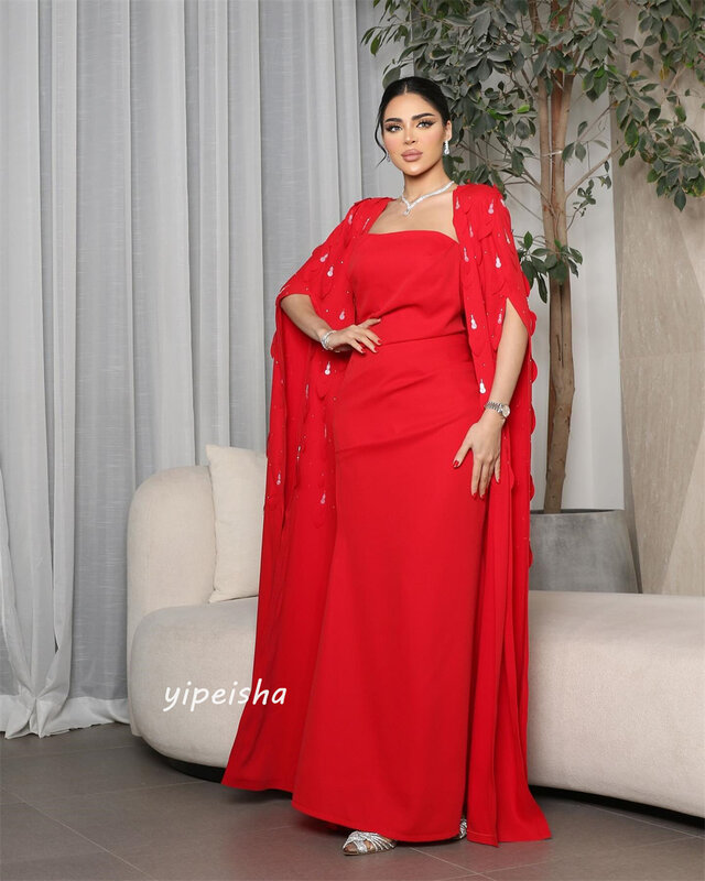 Sukienka na studniówkę satynowa aplikacja z Arabii Saudyjskiej na przyjęcie weselne bez ramiączek na zamówienie suknia Midi es