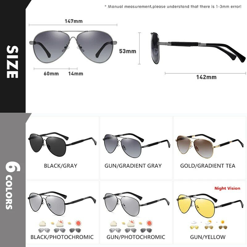 LIOUMO – lunettes de soleil polarisées en alliage de titane pour hommes et femmes, de qualité supérieure, photochromiques, caméléon UV400 zonnebril