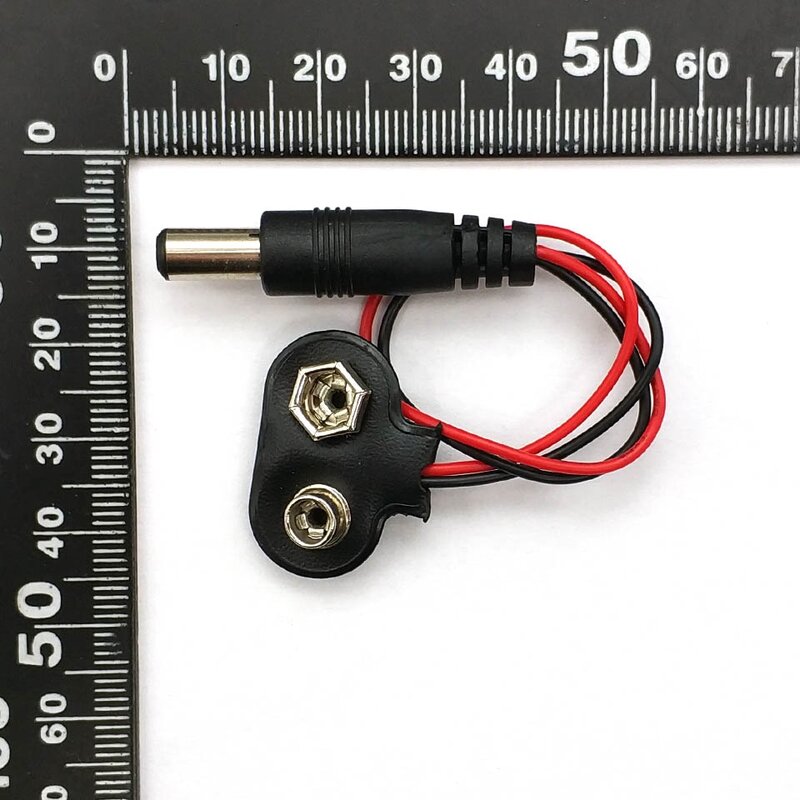Hebilla de batería Experimental de 9V, Cable a presión de 10cm a Clip de CC de 9V, adaptador de batería de línea macho para conector Jack R3 DIY