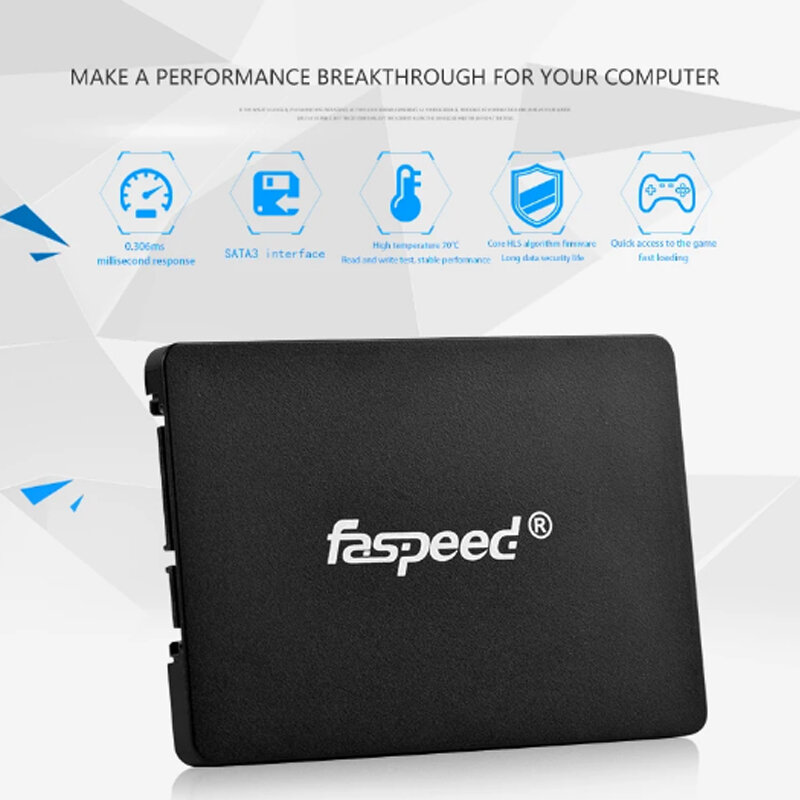 Faspeed-disco duro interno SATA 3 SSD para ordenador, unidad de estado sólido de 1/10 piezas, 512GB, 256GB, 128GB, 1 TB, 2TB, HD, 2,5 SATA3, para PC, escritorio y portátil