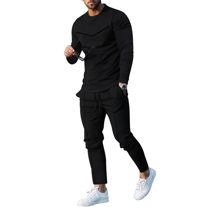 Shoes Sports Suit Shoulder Bag Men's Classic Jogging Suit Long Sleeve T Shirt & Athletic Pants in Multiple Sizes