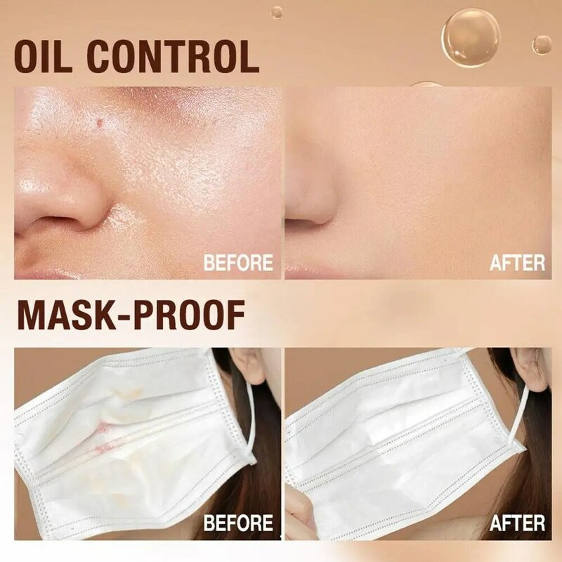 Polvo de ajuste facial, almohadilla compacta, Control de aceite, 3 colores, mate, acabado suave, corrector, maquillaje prensado