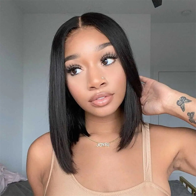 Straight Bob Wig Lace Front Human Hair Wigs For Women 13X4 HD Transparent Lace Frontal Wig Glueless 4x4 Lace Closure Wig