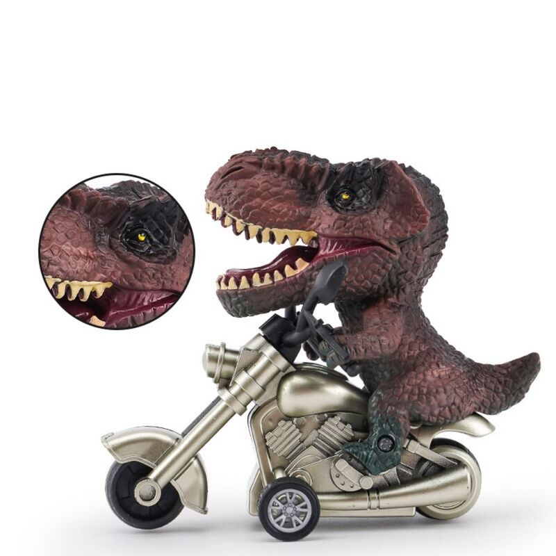 Coche de simulación de dinosaurio para motocicleta, juguete de simulación de dinosaurio para montar en motocicleta, Pullback, Mini coche de PVC