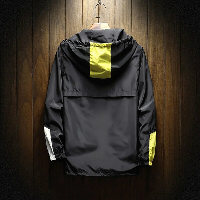 Korean version 2024 new spring men's hooded jacket men's color matching trend loose casual cover baseball clothes men