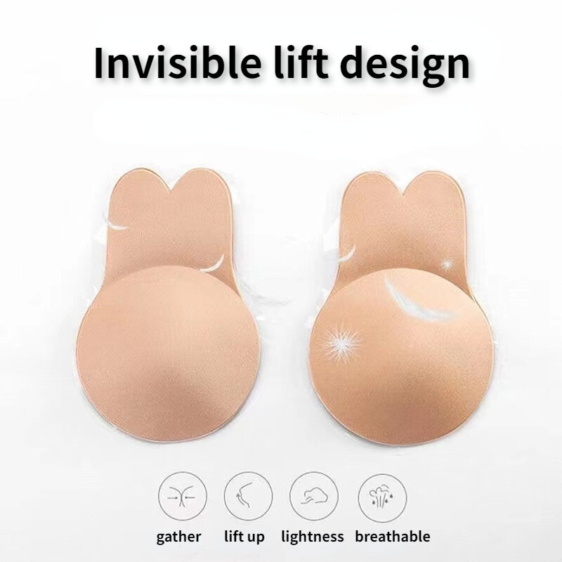 Kobiety podnoszenie piersi naklejki biustonosze Push-Up silikonowe niewidoczne klatki piersiowej bez ramiączek piersi królik podnieś taśma osłona na sutek wkładki do stanika