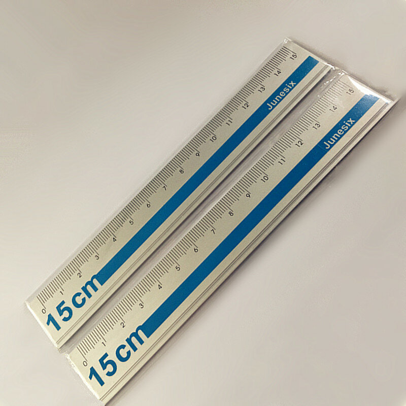 Righello dritto in metallo di alluminio da 15cm che misura lo strumento di disegno artistico per studenti in scala di CM forniture scolastiche per ufficio regalo di cancelleria
