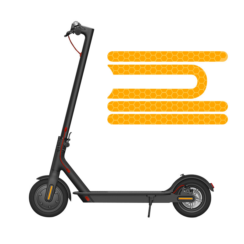 Adesivos reflexivos para xiaomi m365 pro, conjunto de 4 peças, adesivos de roda, roda, skate, acessórios scooter elétrico