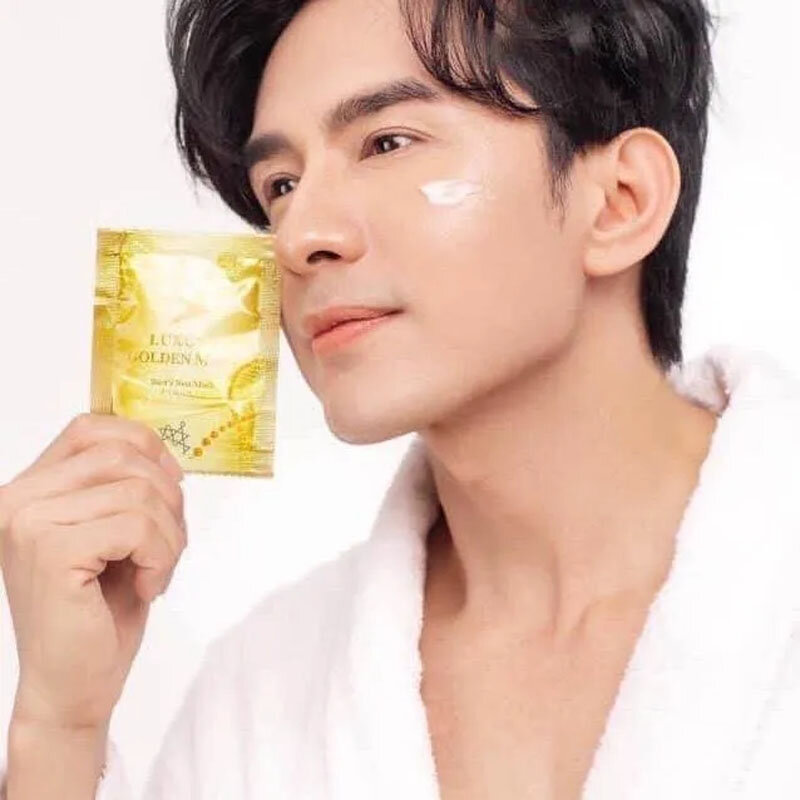 Maschera dorata di lusso Detox sbiancante idratante Anti-età illumina la pelle riduce le rughe mat na u thai doc cay trang yen 6 mieng