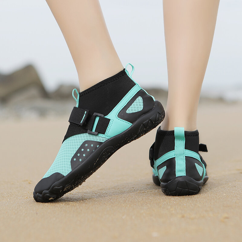 Мужские и женские пляжные ботинки для воды Нескользящие резиновые спортивные ботинки Нескользящие резиновые дышащие быстросохнущие ботинки