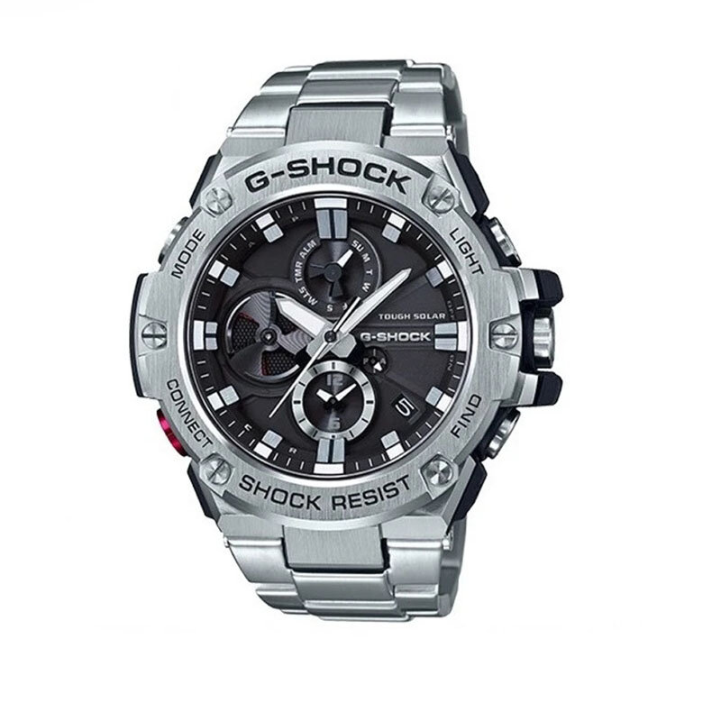 Relógios G Shock para homem, GST-B100, Quartzo, Multifuncional, À Prova de Choque, Dual Display, Aço Inoxidável, Luxo, Casual, Homem