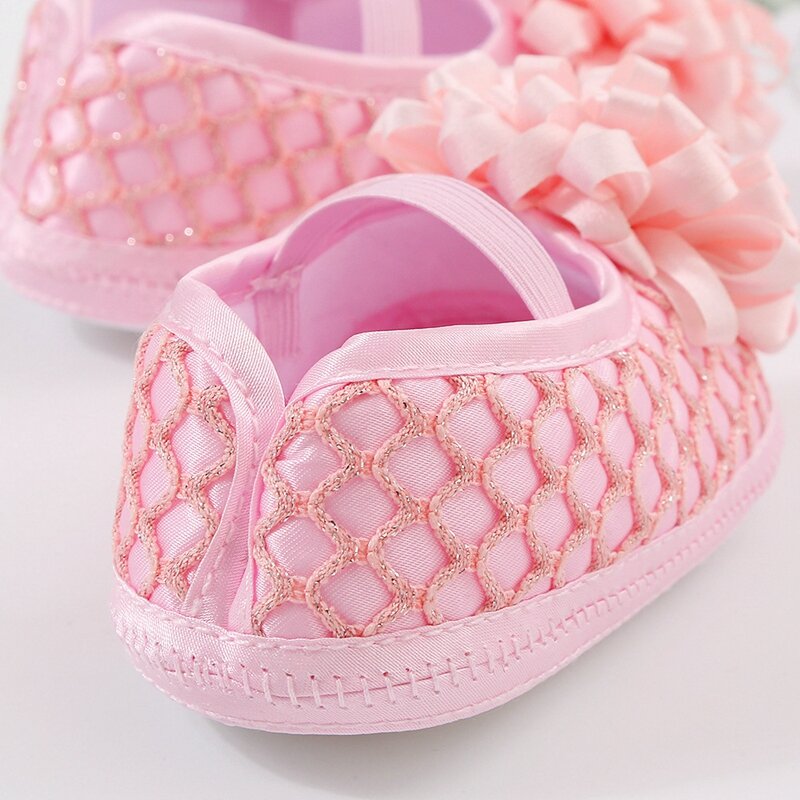 Zapatos de princesa y cinta para la cabeza para niñas, zapatos planos Mary Jane para caminar, vestido para recién nacido, niño pequeño