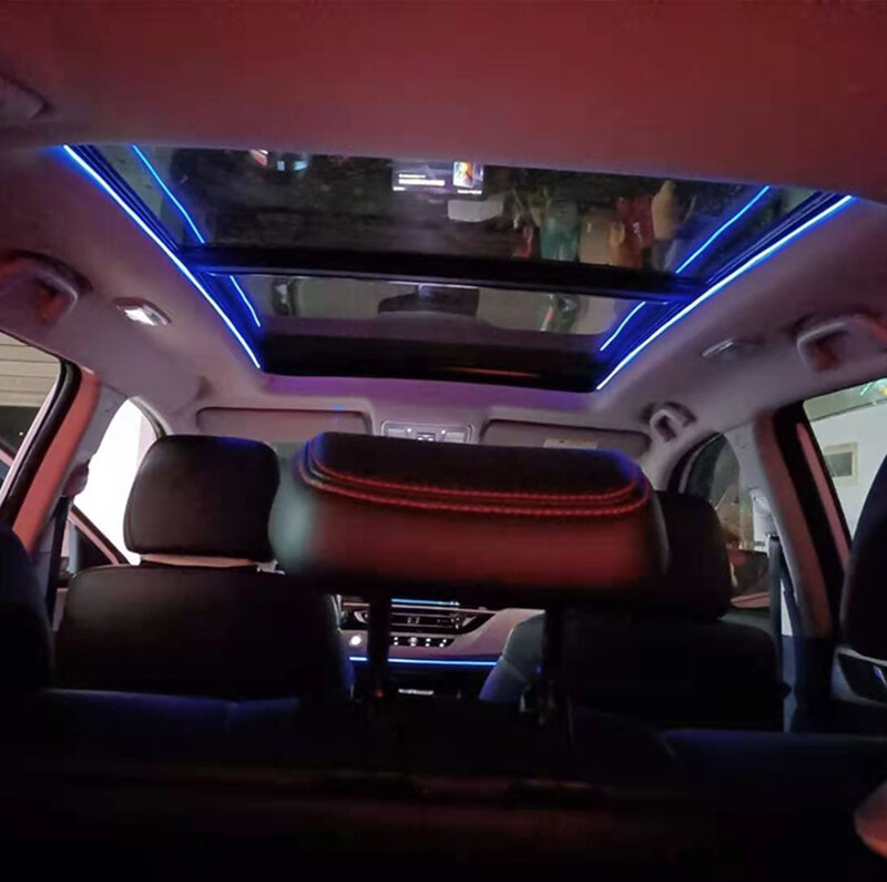 سيمفونك APP التحكم 256 ألوان LED كوة ضوء المحيط الغلاف الجوي فتحة سقف ضوء سقف السيارة بانورامية كوة الضوء المحيط