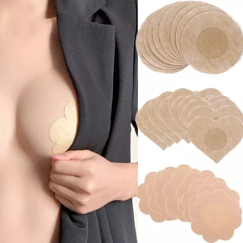 Fita de elevação do peito para mulheres, adesivos de capa de mamilo, invisível, autoadesiva, acolchoamento de sutiã descartável, remendo de pasta no peito, pasteis, 10-200pcs