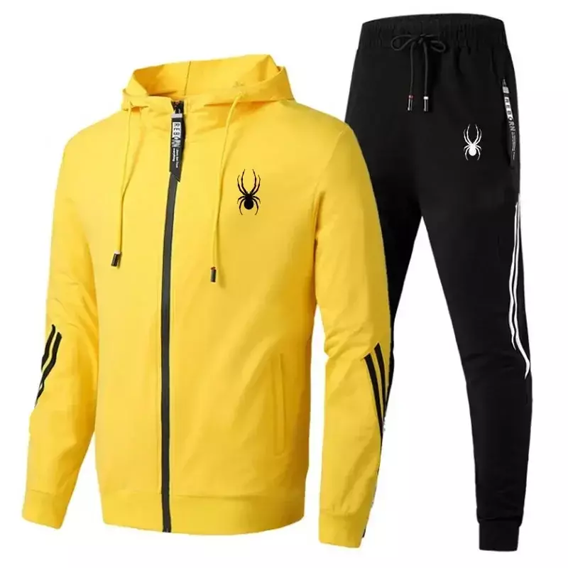 2024 primavera autunno nuovo Set di abbigliamento sportivo da uomo giacca con cerniera + pantaloni Set da 2 pezzi per tuta sportiva da Jogging Casual moda uomo