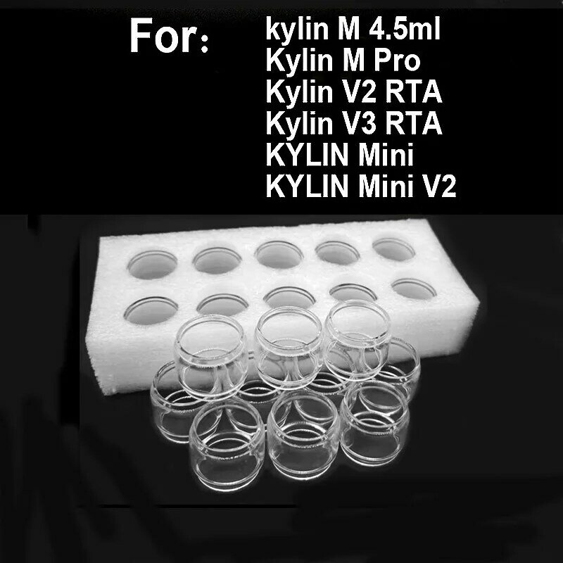 10ชิ้นหลอดแก้วฟองสำหรับ KYLIN M 4.5มล. KYLIN M Pro KYLIN V2 V3 KYLIN MINI 5มล. KYLIN MINI V2 5มล. เครื่องประดับ