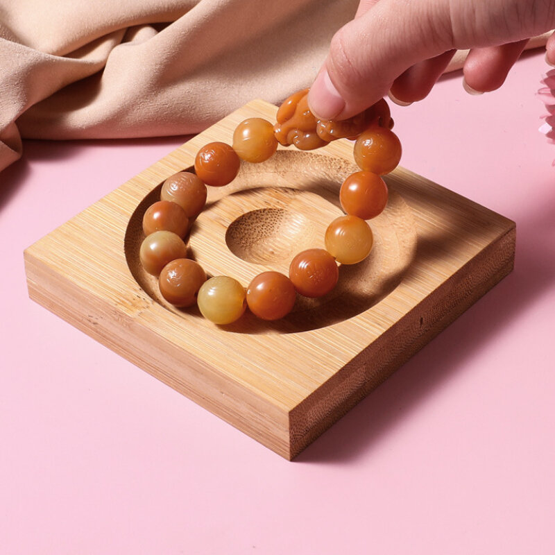 Espositore per braccialetti in legno espositore per braccialetti espositore per braccialetti strumento per esposizione di gioielli con vassoio per bordo di perline