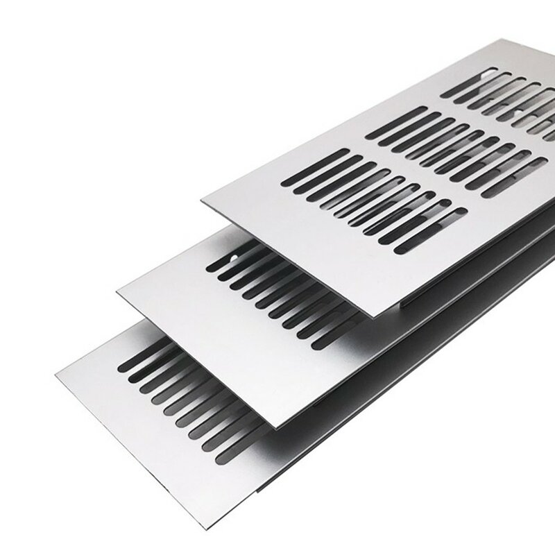 Aluminium Geperforeerde Plaat Ontluchter Zilver Louvred Grill Ventilatie Grille Cover Voor Kasten Cupboar Hardware Accessorie