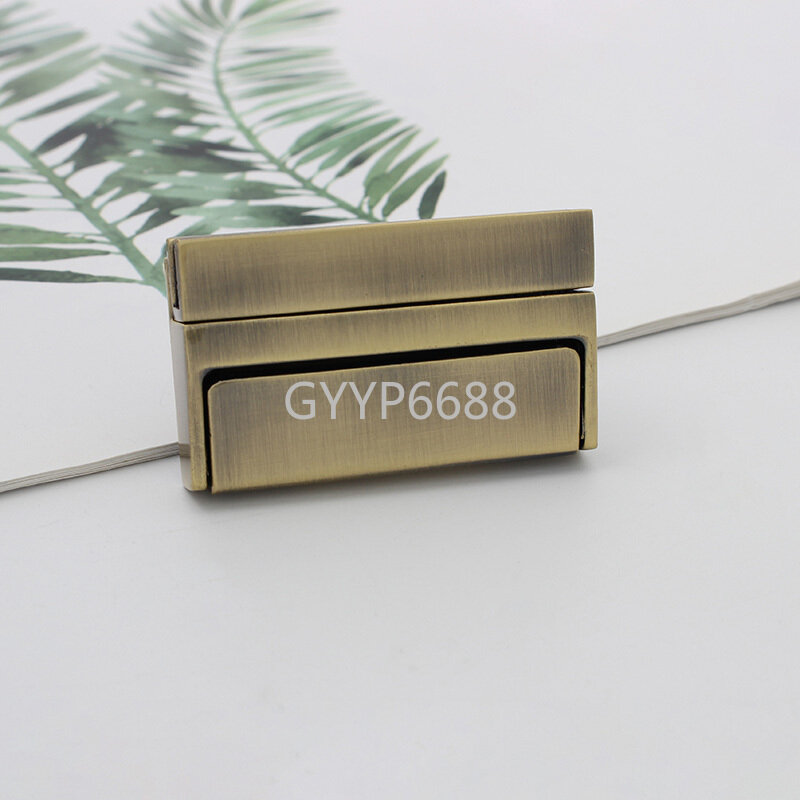 1-5 Sets Borstel Antieke 55X33Mm Metal Oversize Rechthoek Druk Lock Voor Luxe Bag Insert Lock aktetas Portemonnees Ccessoires