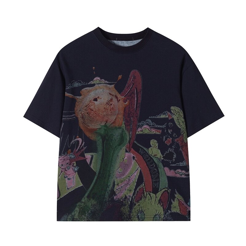 Hip-hop Studencka chłopięca odzież Czarna koszulka Letnia bawełniana koszulka z nadrukiem Luźne dziecięce koszulki chłopięce z krótkim rękawem na 13 15 lat