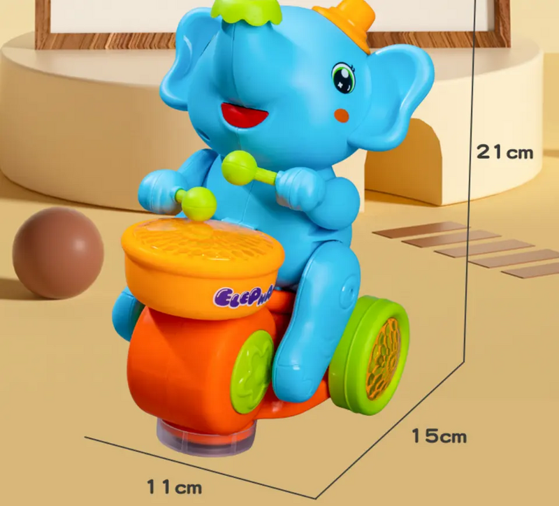 New design dancing Musician Elephant Toy With Music And Flashing Light Kids Electric Toys Play The Drum Animal Toys For Kids