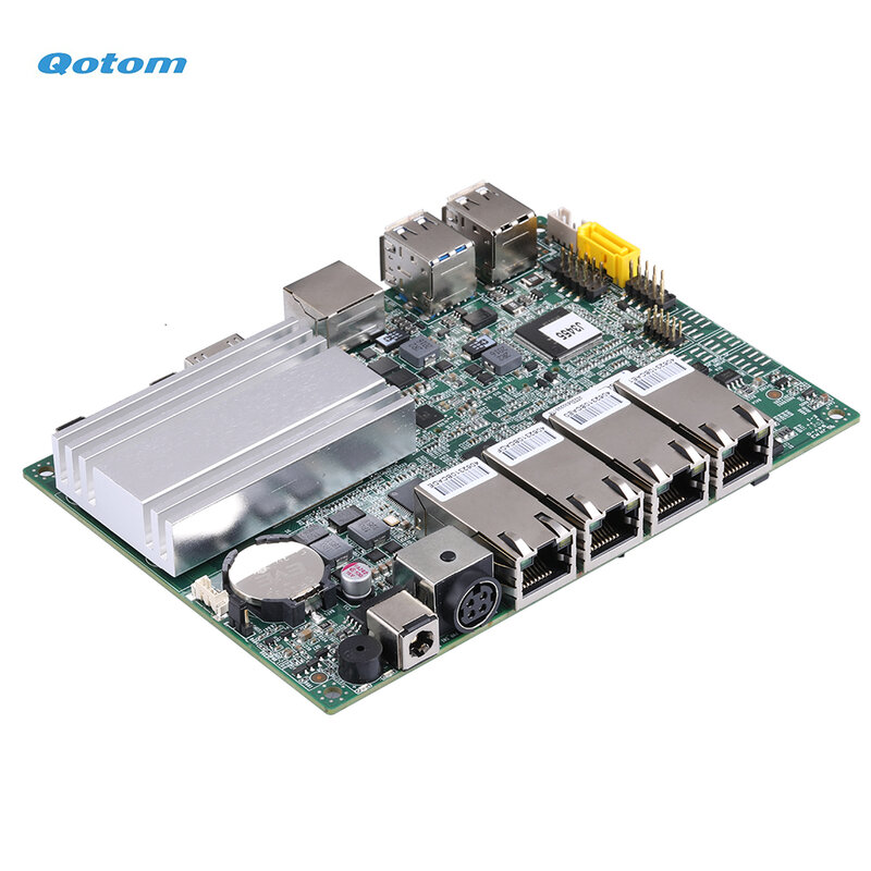 Qotom 4 LAN คอมพิวเตอร์ขนาดเล็ก POE Gateway Firewall Router Apollo Lake เซเลรอน J3455 Quad Core AES-NI