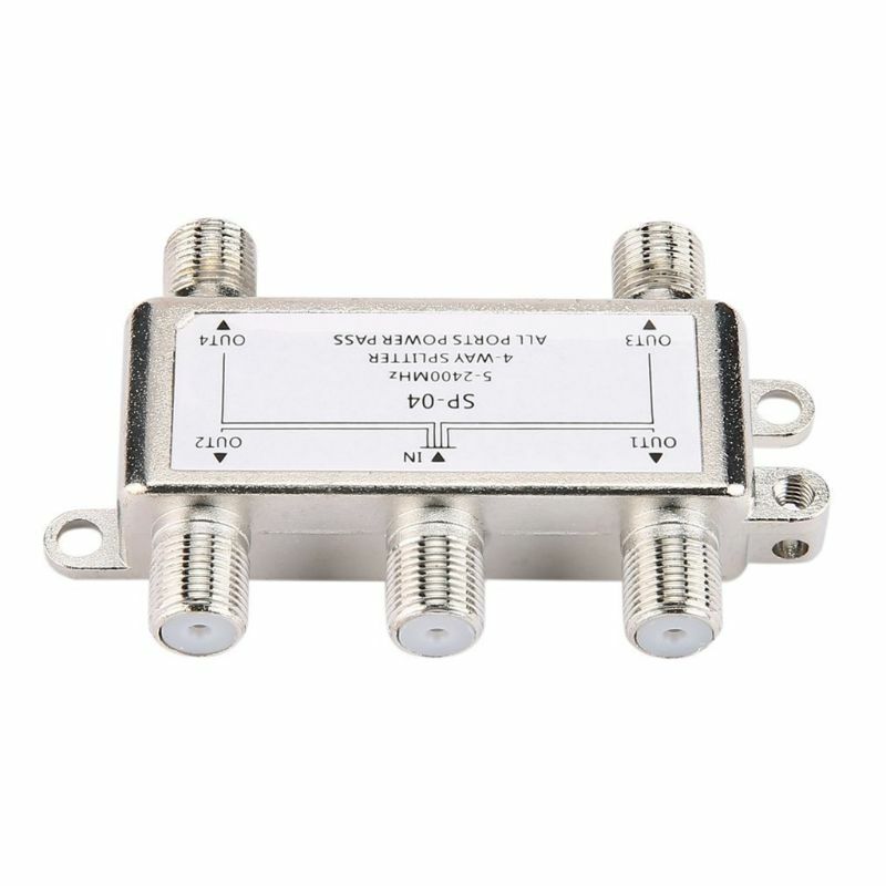 5-2400MHz 4 Way for HD Digital Coax Cable Splitter 4 Channel Satellite/Antenna T Drop Shipping