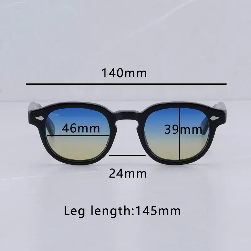 Lemtosh-Óculos Oval Vintage para Mulheres, Óculos De Acetato De Alta Qualidade, Johnny Depp, UV400