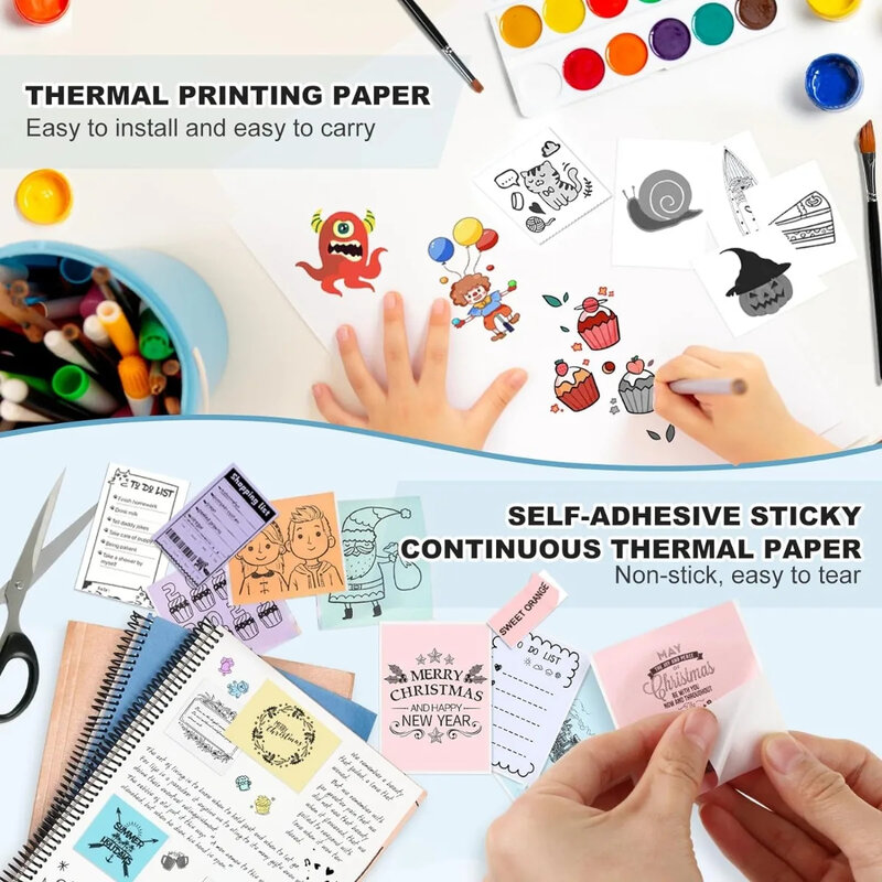 10 Rollen Thermische Printer Papier 2,2in X 19ft Rollen Voor Mini Zakprinter Witte Kleuren Plakkerig Bon Papier Rollen Pos Papier Papier
