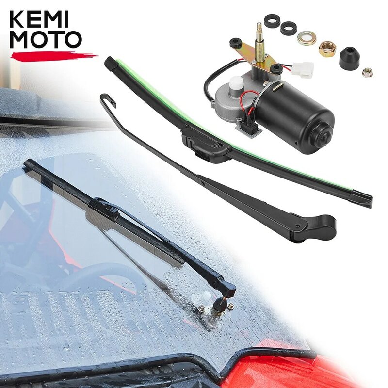 Kit Motor Wiper Kaca Depan Jendela Listrik KEMIMOTO Kompatibel dengan Polaris RZR XP 1000 Ranger untuk Can-Am Maverick X3 untuk Cfmoto