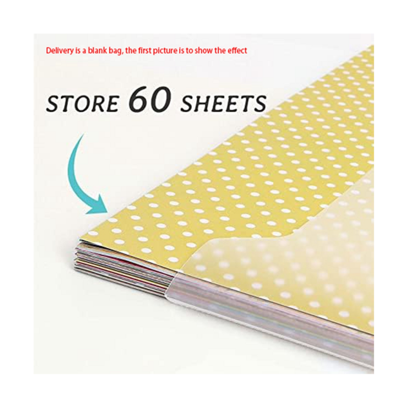 Органайзер для хранения бумаги для скрапбукинга с 60 липкими вкладышами, 10 упаковок, пластиковый бумажный пакет для хранения бумаги