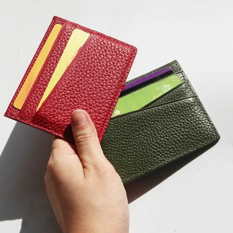 Porta carte di credito sottile in vera pelle nuovo porta carte di credito sottile e morbido di lusso in pelle bovina